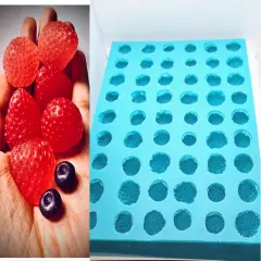 54pc 3D Whole Strawberry Silicone MEGA MOLD. Realistic Food Shape Mold, For Wax | Embed | Soap |Resin Castings| BULK EMBEDS