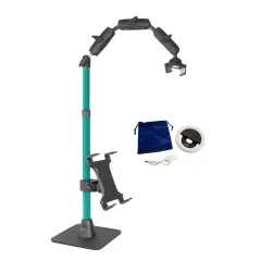 Remarkable Creator Pro+Plus Overhead Phone or Camera Mount with Tablet Holder and Ring Light, Desk Mount, Teal, by Arkon Mounts RCBTABLEDTL