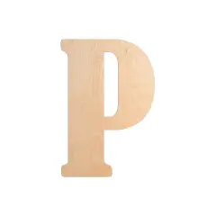 23 In. Letter P, Unfinished Vintage Wood Letter (P)