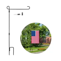 Garden Flag Stand Holder Pole Stopper Anti-Wind Clip USA Season Yard