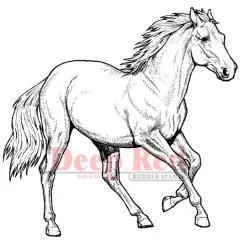 Deep Red Stamps Wild Horse Rubber Cling Stamp 3.25 x 3.2 inches