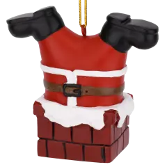 Santa Stuck in The Chimney Christmas Ornament