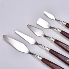 5Pcs Stainless Palette Knife Oil Painting Steel Spatula Mixing Scraper Set 3D Print Removal Tool Artist Knives