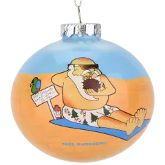 Santa on Vacation at The Beach Christmas Ornament