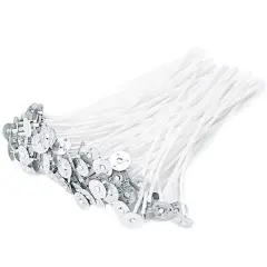 100pcs 6-Inch Natural Cotton Candle Wicks &ndash; Pre-Waxed, Lead-Free with Tabs for Soy Wax & DIY Candle Making