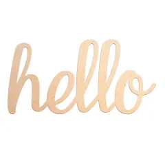 18 in. Unfinished Wooden Cursive "Hello" Sign