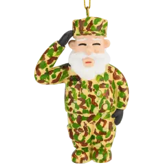 Tree Buddees Saluting Santa Military Christmas Ornaments