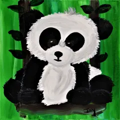 Paint Kit - PJ Panda Acrylic Painting Kit & Video Lesson, Art Gift Set, DIY Craft, Paint At Home, Beginner Painting, Paint Party