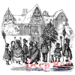 Deep Red Stamps Christmas Carolers Rubber Cling Stamp 3.1 x 3.1 inches