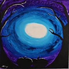 Fall Paint Kit - Midnight View Acrylic Painting Kit & Video Lesson, DIY Canvas Art Kit, Beginner Painting, Paint At Home, Paint Party