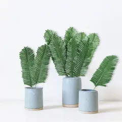 10 Pack 15 inch Artificial Monstera Leaf Palm Leaves Fake Green