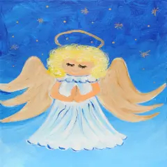 Christmas Paint By Colors - Ruby's New Wings Acrylic Painting Kit, DIY Canvas Art Kit, Beginner Painting, Paint At Home
