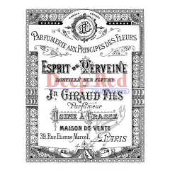 Deep Red Stamps Esprit Parfumerie Label Rubber Cling Stamp 3.2 x 4.2 inches