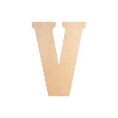 23 In. Letter V, Unfinished Vintage Wood Letter (V)