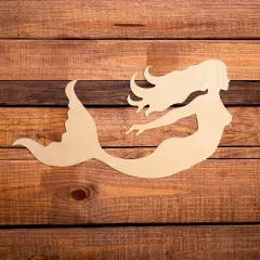 25 in. Unfinished Wooden Mermaid