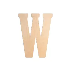 23 In. Letter W, Unfinished Vintage Wood Letter (W)