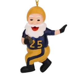 Touchdown Santa Christmas Sports Football Ornament (Gold & Navy)