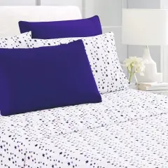 American Home Collection Stars Bedding Sheets & Pillowcases Set Brushed Microfiber Wrinkle Free Sheet Set Purple