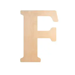 23 In. Letter F, Unfinished Vintage Wood Letter (F)