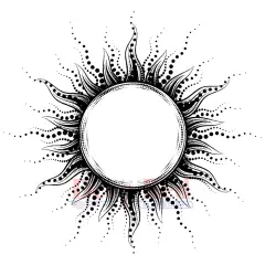 Deep Red Stamps Fiery Sun Rubber Cling Stamp 3.2 x 3.1 inches