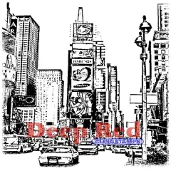 Deep Red Stamps New York Times Square Rubber Cling Stamp 3 x 4 inches