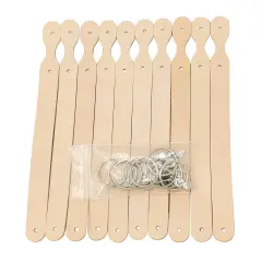 10 Pack Natural Leather Keychains Kit-Leather Craft Projects-DIY Leather Key Fobs for Stamping, Tooling, Engraving