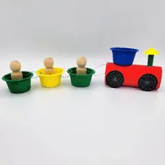 Crafts for Kids, Cardboard Train Craft with Peg Dolls, DIY Toys