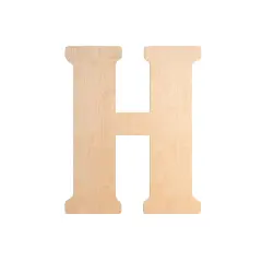 23 In. Letter H, Unfinished Vintage Wood Letter (H)