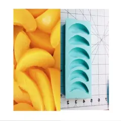 6pc Peach Slices Silicone Mold for Wax Melts | Candles | Resin Castings