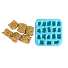 18pc Frosted Wheat Square Cereal Shape Silicone Mold| Dessert Shape Silicone Mold| Soap| Candle | Mold for Wax| Mold for Resin