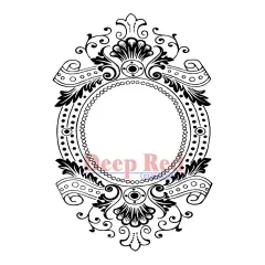 Deep Red Stamps Baroque Frame Rubber Cling Stamp 2.6 x 4 inches