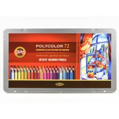 Polycolor Pencil Set, 72 Piece, Assorted Colors in a Tin