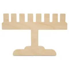 Wooden Menorah Cutout, Modern Shape, for Hanukkah Decor | Woodpeckers