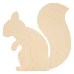 Squirrel Wood Cutout 12"x12", Unfinished, for Autumn Decor/Crafts | Woodpeckers