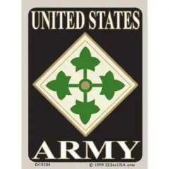 United States Army 4th Division Sticker (3"x4-1/4")