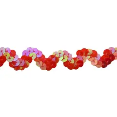 Belagio Sequin Trim, 0.63" Wide, Zig Zag Design, Hot Pink, 25-Yard Bolt