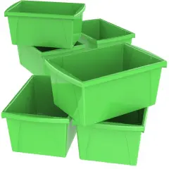 5.5 Gallon (21L) Classroom Storage Bin, Green (Case of 6)