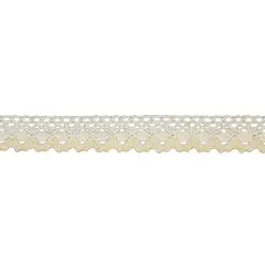 Belagio Cotton Cluny Lace Trim, 1" Wide, Zig Zag Design, Ivory, 25-Yard Bolt