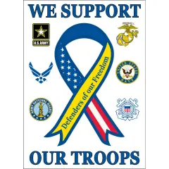 We Support Our Troops Defenders of Freedom American Flag Banner Flag 29"x42.5"