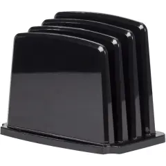 Modern Gloss Vertical Sorter, Black (Case of 4)