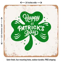 DECORATIVE METAL SIGN - Happy Day - Vintage Rusty Look