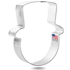 Snowman Face With Hat Cookie Cutter 3.75 in B1583, CookieCutter.com, Tin Plated Steel, Handmade in the USA