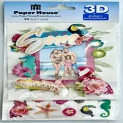 Paper House Beach Dimensional Sticker Frame With Easel