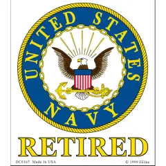 United States Navy Retired Sticker 3-1/4"