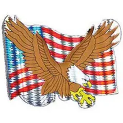 American Flag & Bald Eagle Sticker 5"X6"