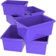 5.5 Gallon (21L) Classroom Storage Bin, Purple (Case of 6)