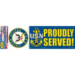 U.S. Navy Proudly Served Bumper Sticker 3"X6-1/2"