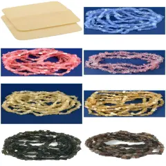 2 Beading Mats 8" x 8"& 7 Strands Glass & Chip Beads Various Colors and Sizes