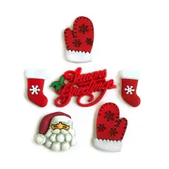 Buttons Galore Seasons Greetings Christmas Craft Buttons - 18 Sewing & Craft Buttons