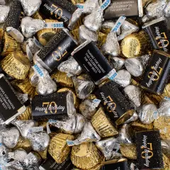 105 pcs 70th Birthday Party Candy Hershey's Chocolate Mix (1.75 lbs) - By Just Candy